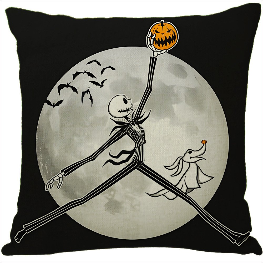 Cotton Linen Custom Printed Pillowcase With Zipper Cushion Cover Pillow Cases Halloween