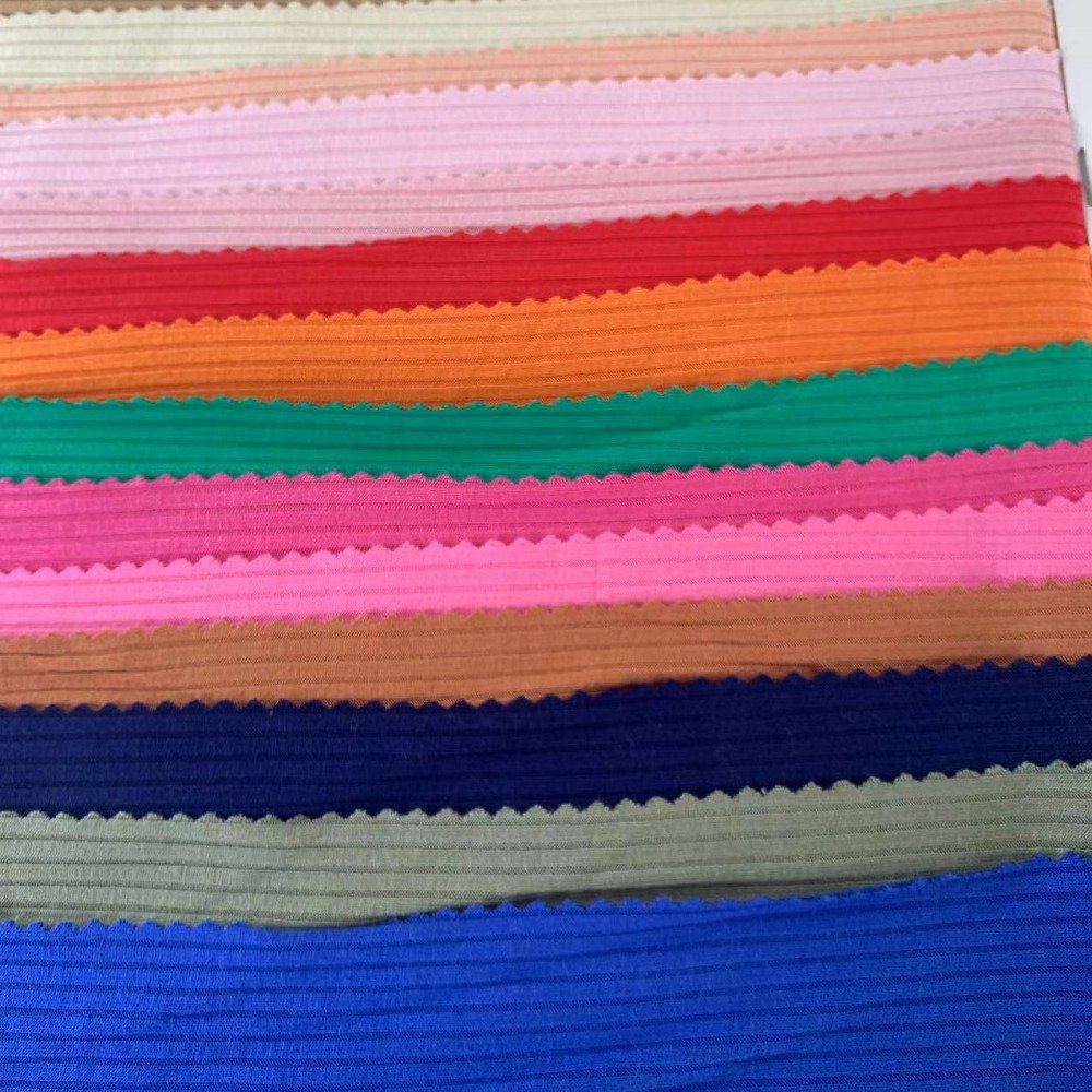 FACTORY DIRECTLY SUPPLY RAYON SPANDEX RIB 4*2 RING SPINNING FABRIC WITH SOFT COMFORTABLE HAND FEELING FOR CASUAL SHIRT