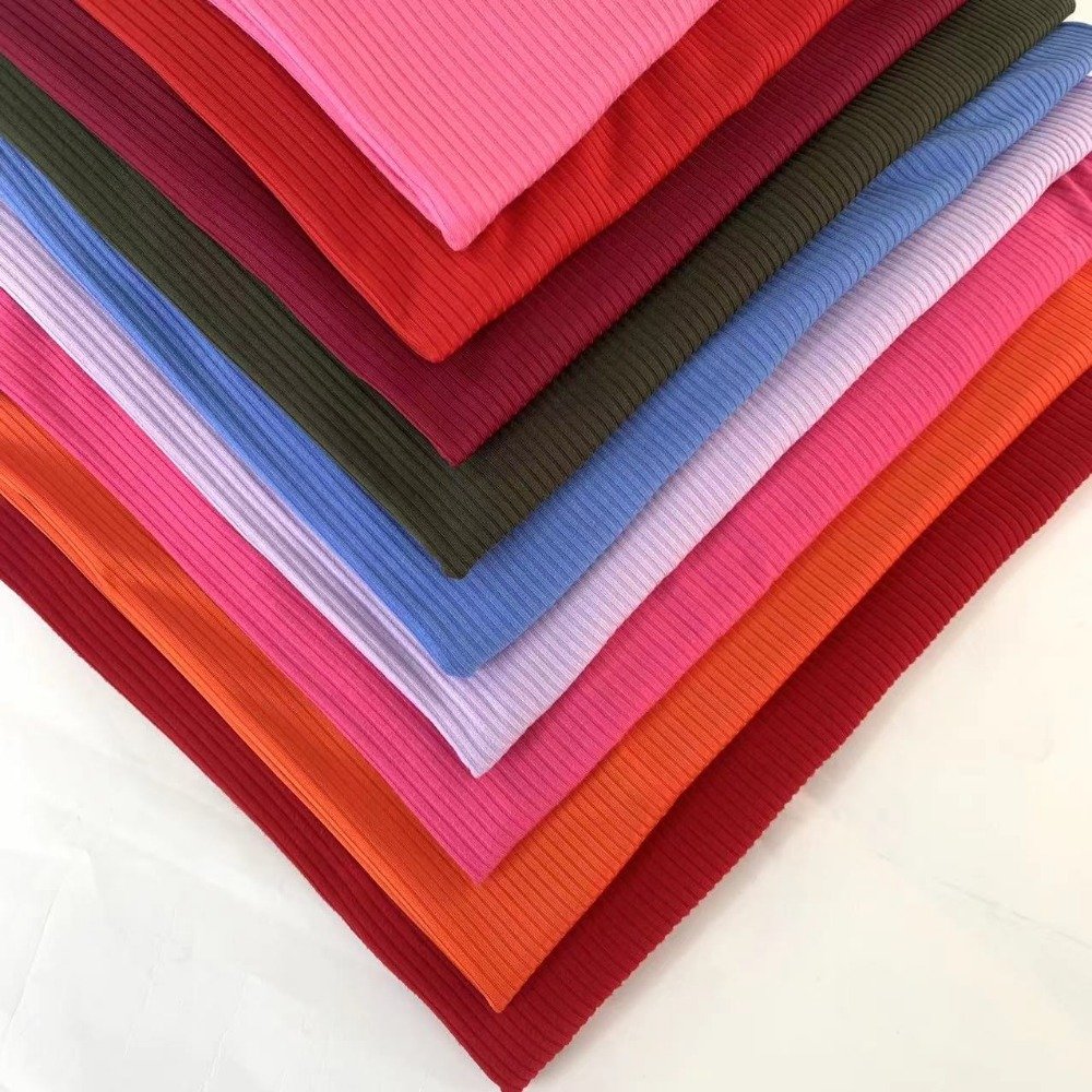 FACTORY DIRECTLY SUPPLY RAYON SPANDEX RIB 4*2 RING SPINNING FABRIC WITH SOFT COMFORTABLE HAND FEELING FOR CASUAL SHIRT