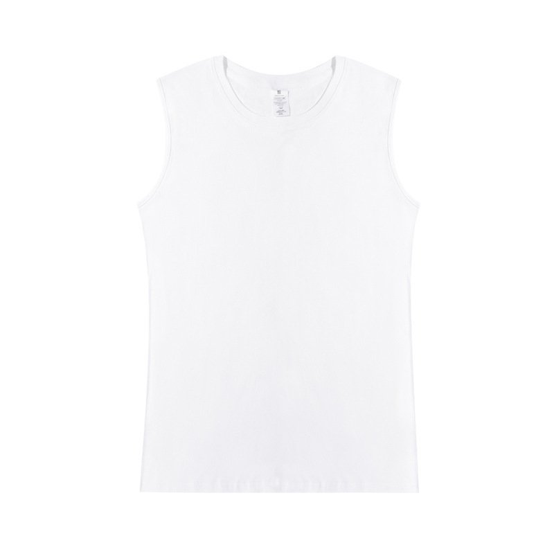 streetwear fashion clothes men tank top rib round neck loose vest custom puff print logo sleeveless t shirt for men