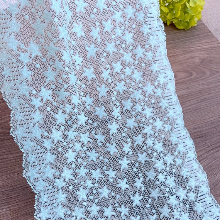 Zeal New Arrival Luxury 23cm Wide Tulle Lace Trimmings Stretch Elastic Scallop Trim Bra Lingerie Guipure Technique Net Material