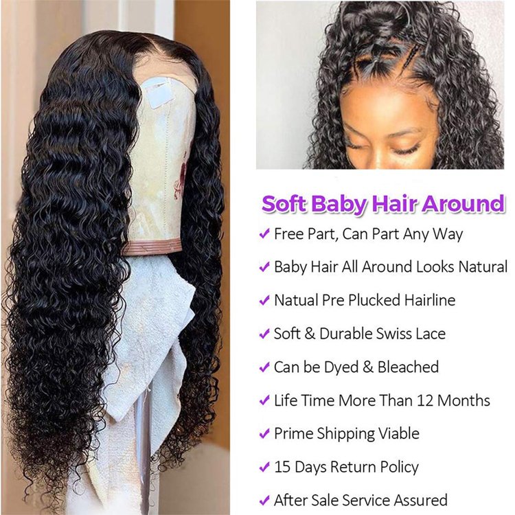 Unprocessed Brazilian Human Hair Full Lace Wig OEM Vendors Water Wave Virgin Cuticle Aligned Full Swiss Lace 100% Human Hair Wig