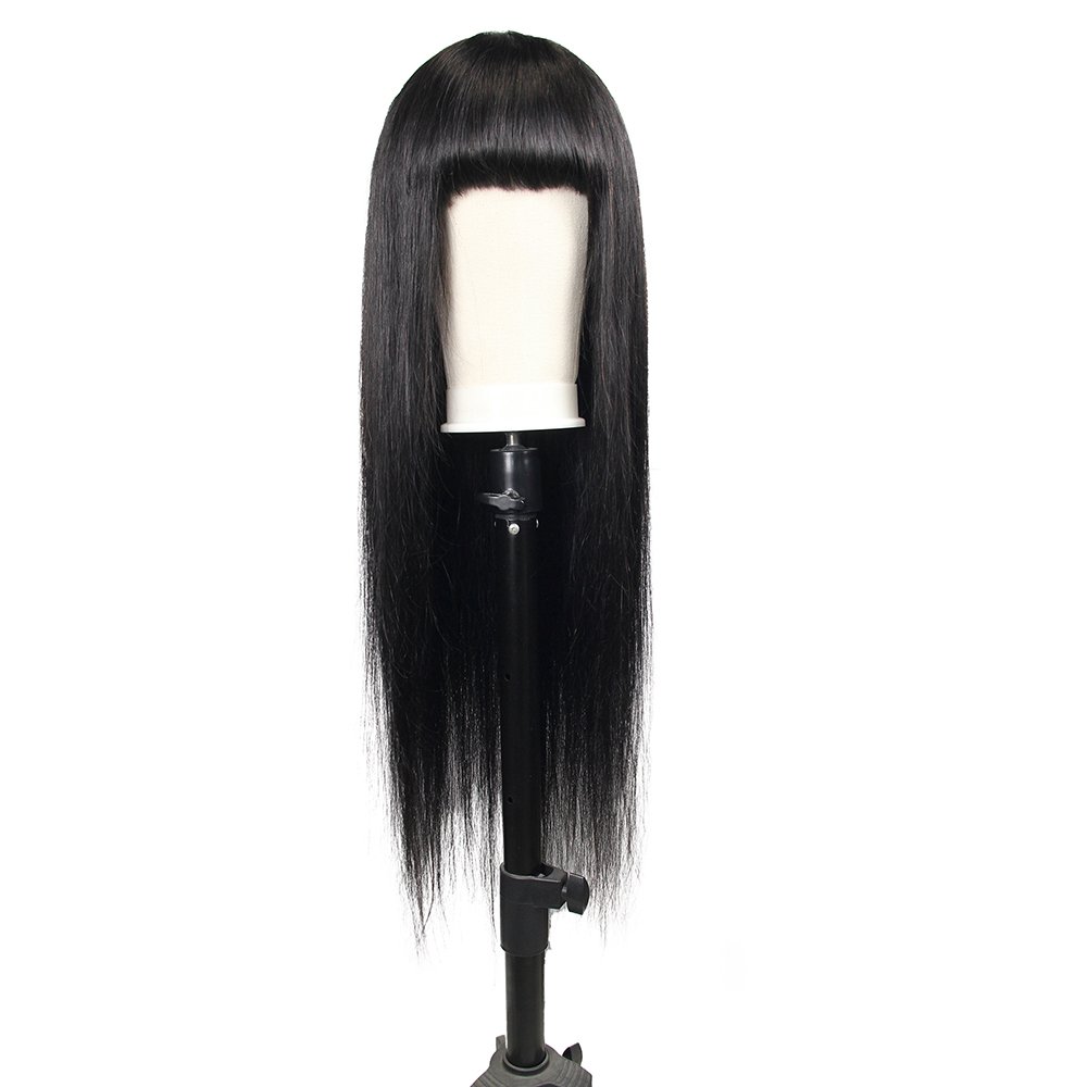 Customized 100% human hair lace front wig with bang for small heads, wholesale Transparent lace women wig hats hair extensions