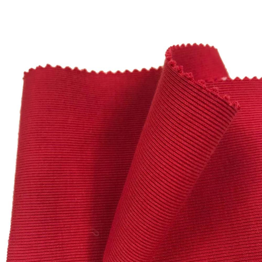 Suzhou Meidao wholesale 95% polyester 5% spandex fabric with knitted technics plain dyed rib fabric for garments