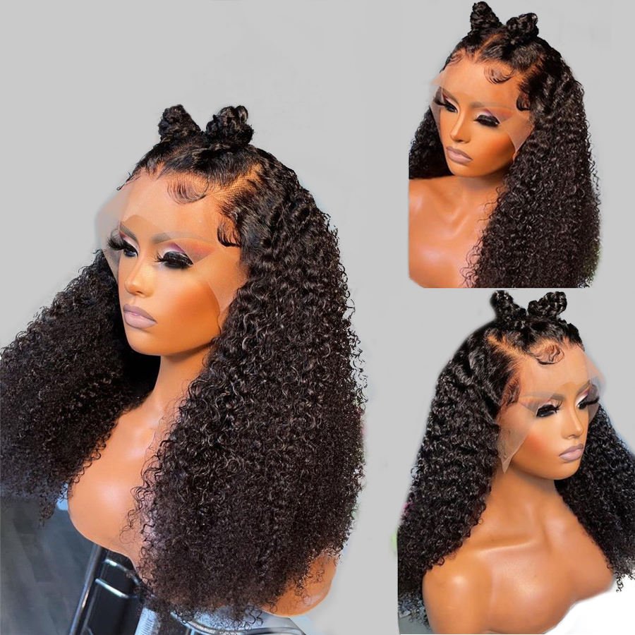 Kinky Curly Glueless Full Hd Lace Wigs HD Lace Frontal Wigs Cheap Raw Brazilian Human Hair Lace Front Wigs For Black Women