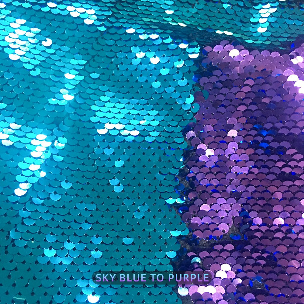 Factory Hot Sales 5MM double-sided sequin multicolor embroidery mesh fabric fancy tulle embroidery sequins for party dress