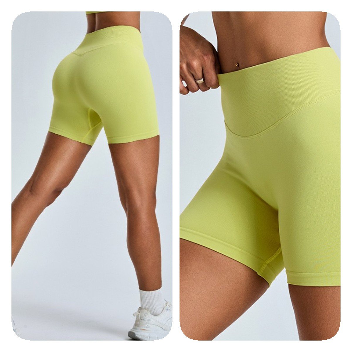 YISHENHON Seamless 3.0 Cloud 2Pcs Activewear Fitness Yoga Set Racerback Bra Biker High Waist Shorts Workout Sets for Women