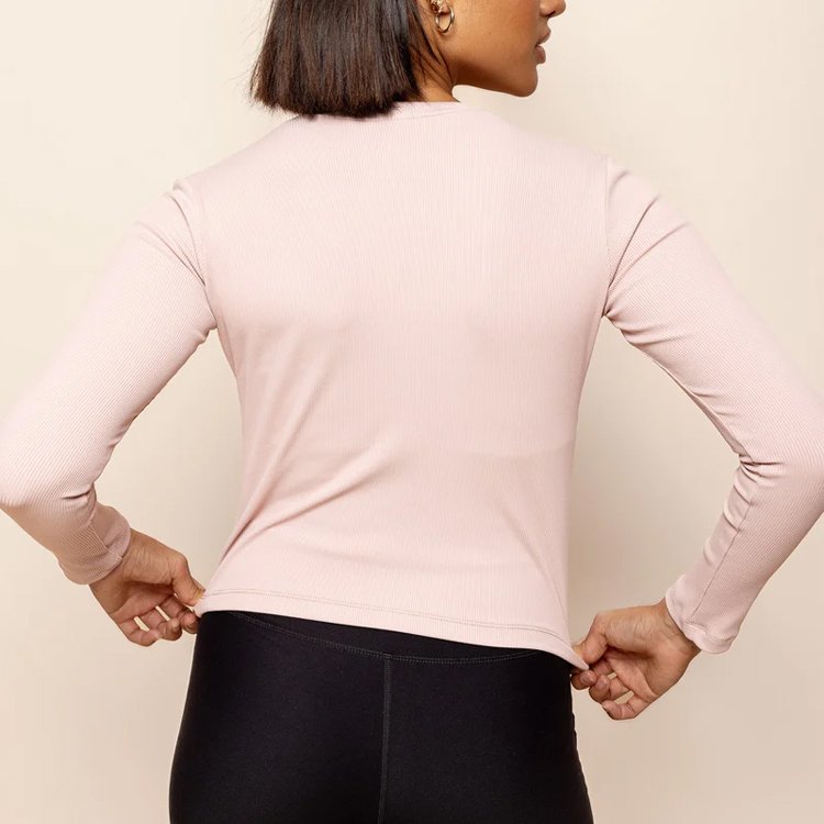 OEM/ODM Custom Logo Long Sleeve Ribbed Women's T Shirt Cotton Spandex Super Soft Long Sleeve T Shirt
