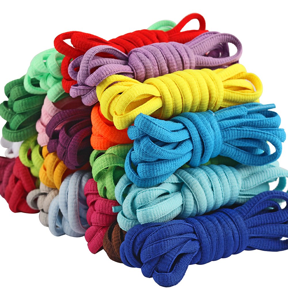 HF custom 0.5-1.8m 43 colors solid color polyester half round oval shoe laces