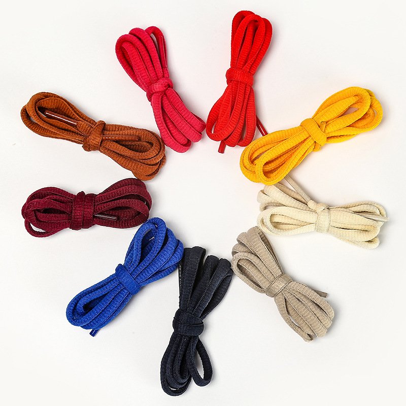 HF custom 0.5-1.8m 43 colors solid color polyester half round oval shoe laces