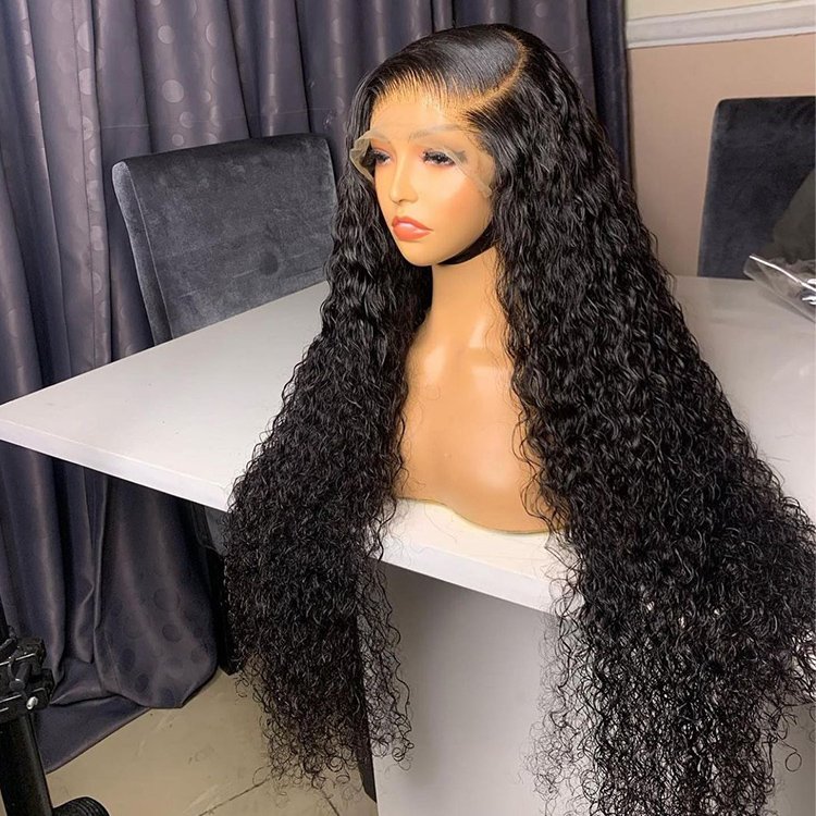 Raw vietnamese burmese human hair wigs, unprocessed virgin water wave wigs hd lace front wigs