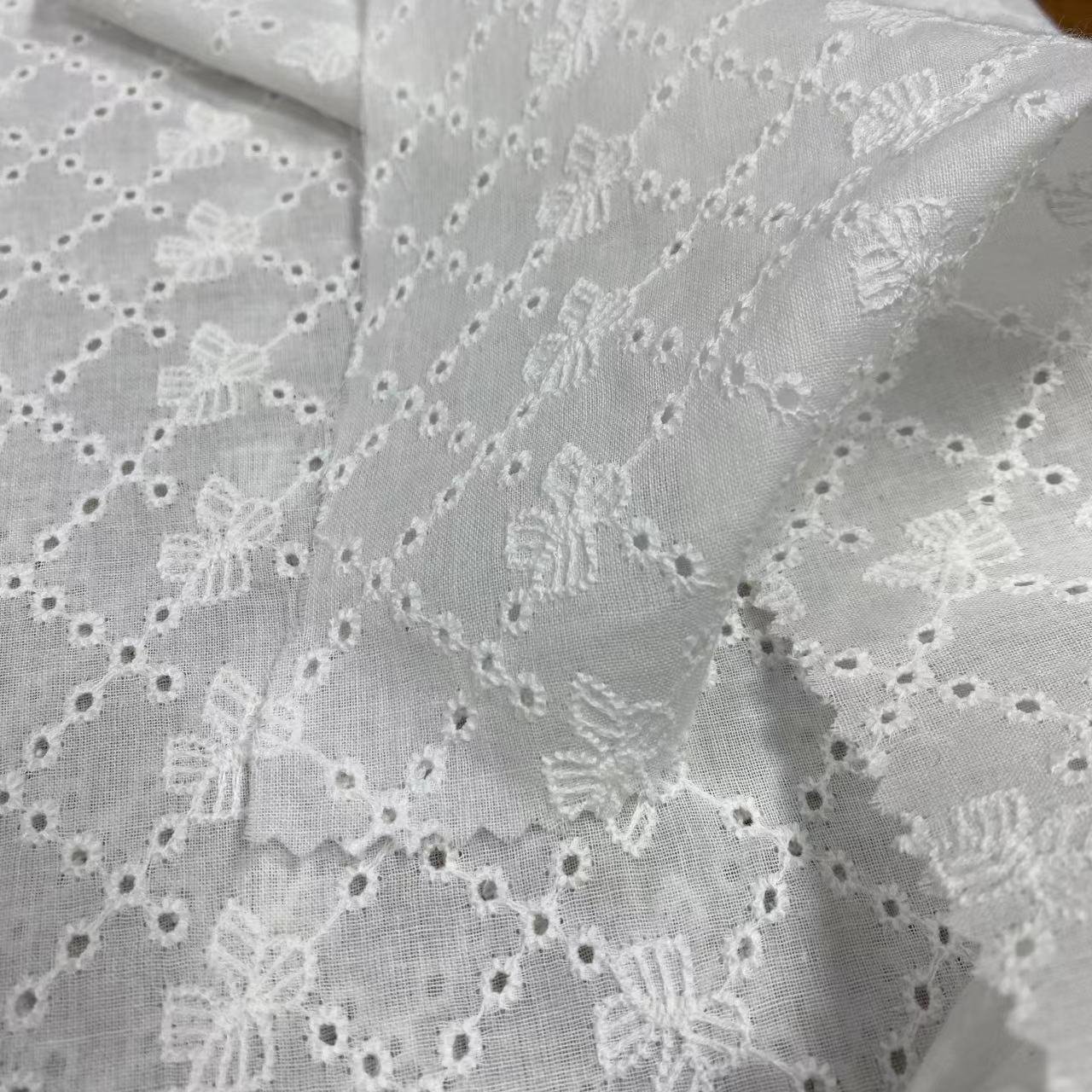 100%Cotton embroidery fabric, cotton embroidery fabric with holes,Can be made clothing fabric,Multi-color custom ,wholesale