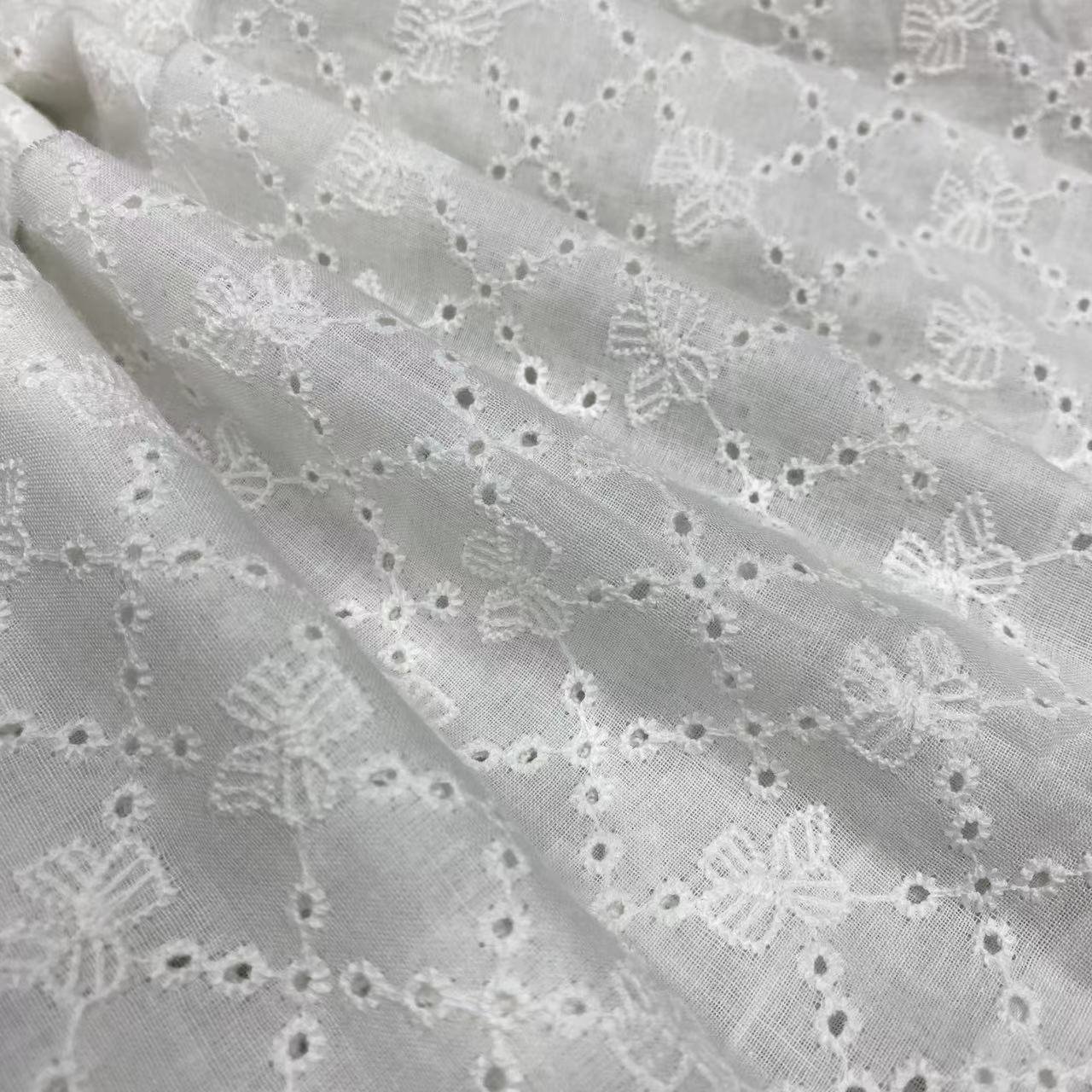 100%Cotton embroidery fabric, cotton embroidery fabric with holes,Can be made clothing fabric,Multi-color custom ,wholesale