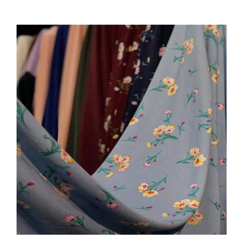 Soft Touch Floral Patterns 45*45s Rayon Print fabric 100%viscose Challis Normal Print fabric Woven Plain fabric For Women Dress
