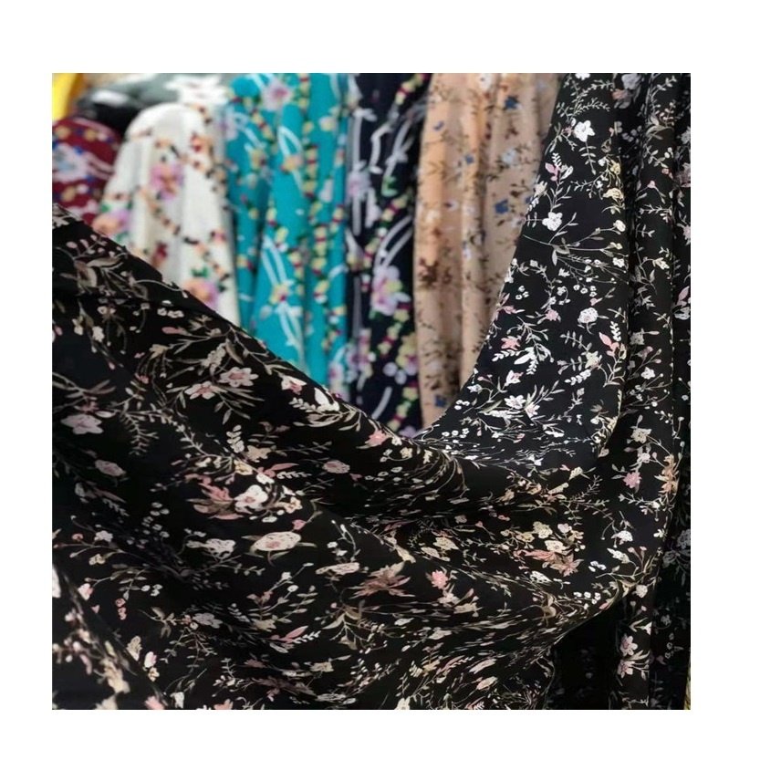 Soft Touch Floral Patterns 45*45s Rayon Print fabric 100%viscose Challis Normal Print fabric Woven Plain fabric For Women Dress