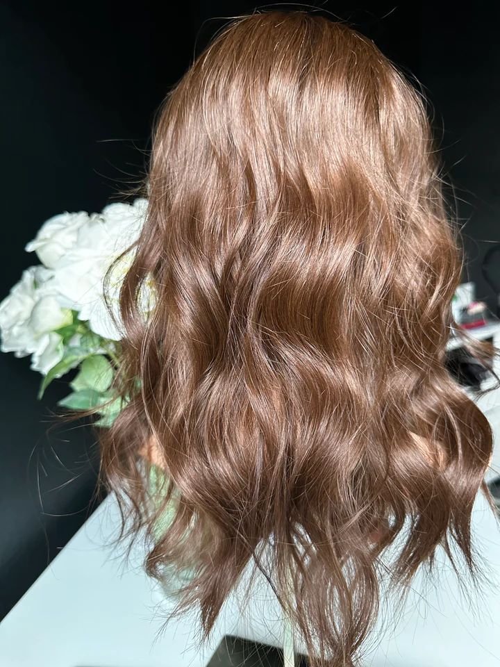 Premium Remy European Hair Medium Chocolate Brown Single Knot Lace Top Jewish Wig Lace Front Wig With Silk Liner For Women