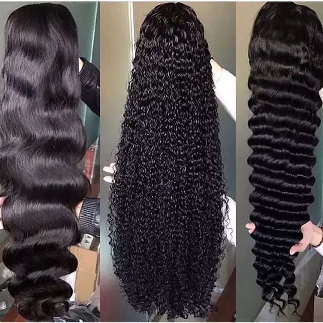 13x6 Pre plucked Full Lace Frontal Wigs For Black Women, Loose Deep Curly 360 Lace Wigs Vendor ,Transparent Hd Lace Front Wigs