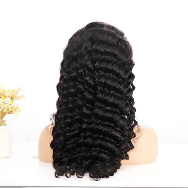 13x6 Pre plucked Full Lace Frontal Wigs For Black Women, Loose Deep Curly 360 Lace Wigs Vendor ,Transparent Hd Lace Front Wigs