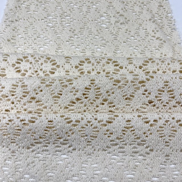 beige Soft Hand Feel 85%Cotton Lace yarn dyed tricot knitted crocheted fabric for vacation wearing