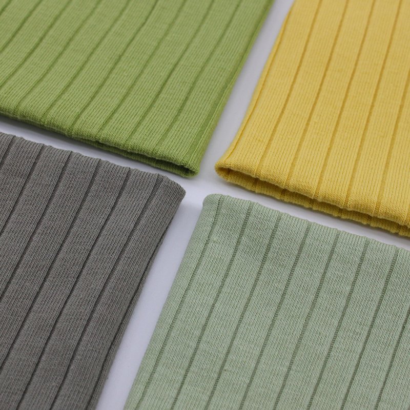 93%cotton 7%spandex pit rib fabric for undergarment 40S 9*3 thread knit fabric for clothing