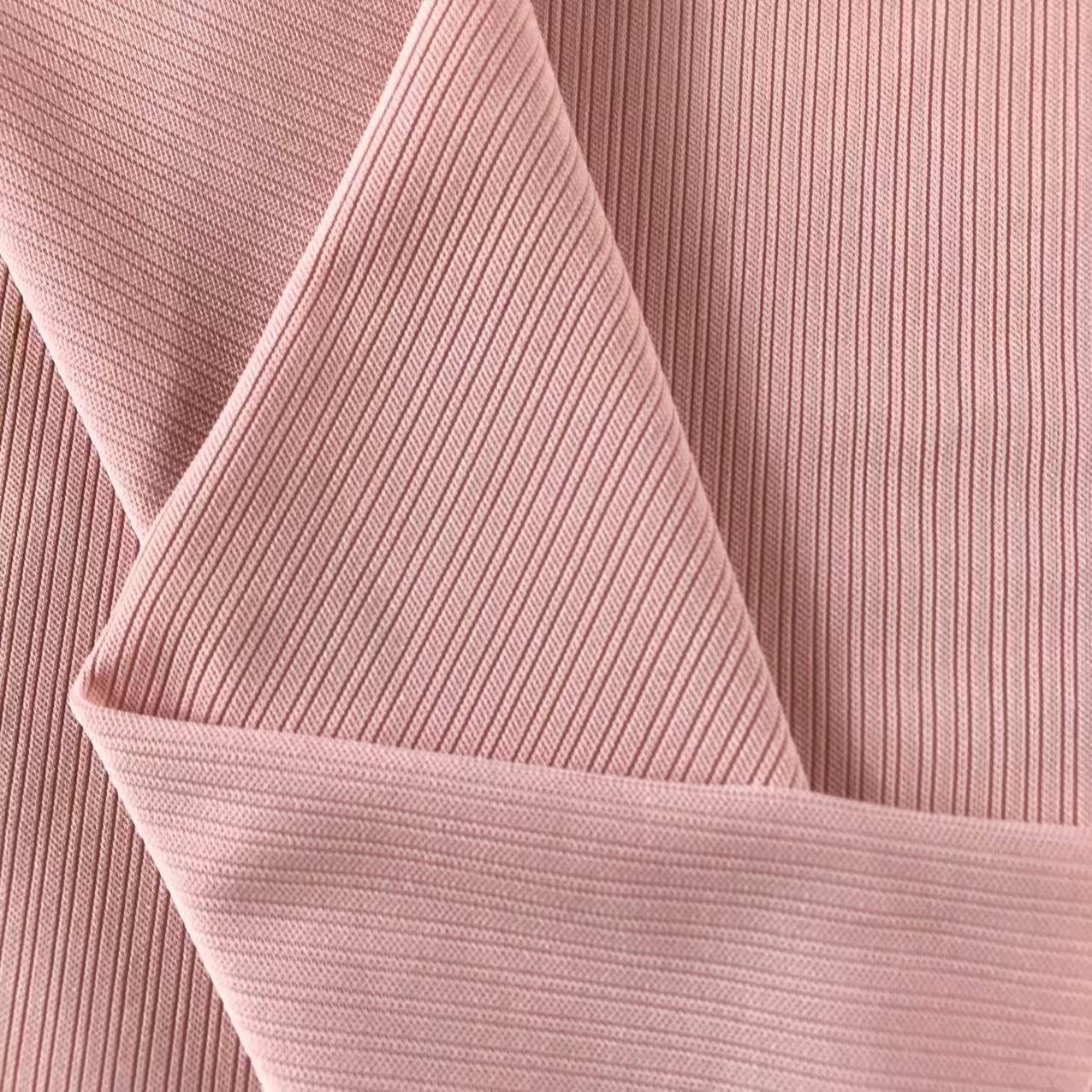 Wrinkle Resistant 4x2 Rib Bamboo Organic Cotton Spandex Knitted Fabric for Women Clothes