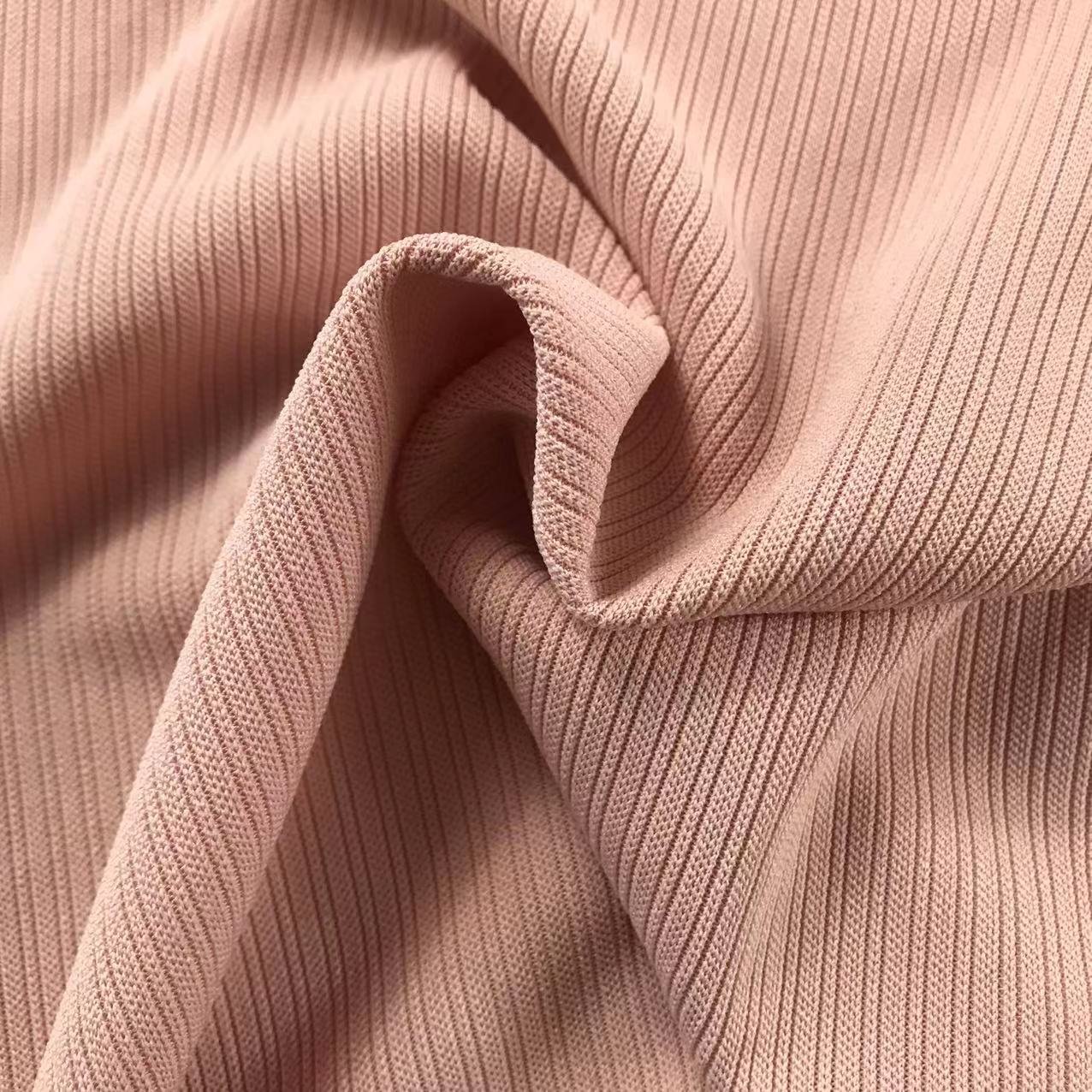 Wrinkle Resistant 4x2 Rib Bamboo Organic Cotton Spandex Knitted Fabric for Women Clothes