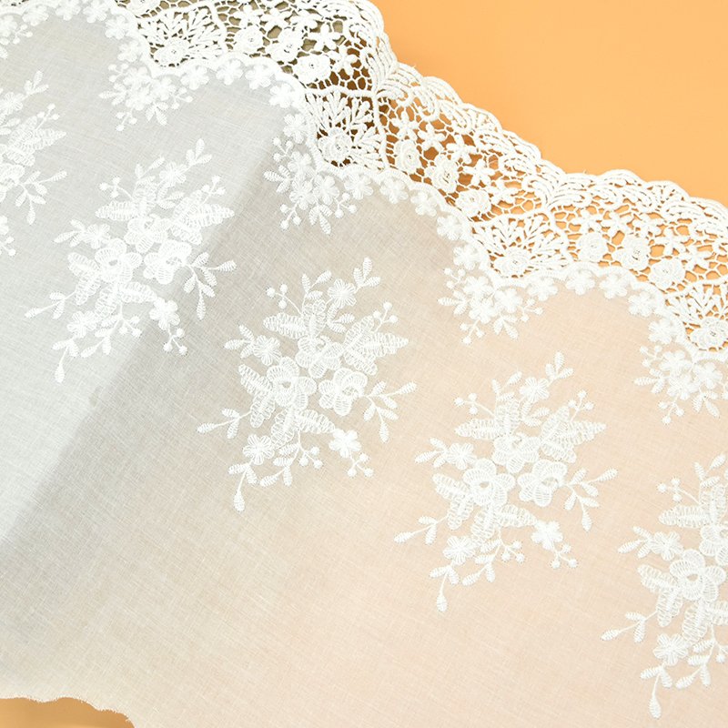 Trimming Crochet Polyester Cotton Lace Trim for Garments Color Custom Knitted White Black Mesh Technics Fabric Feature Eco Water