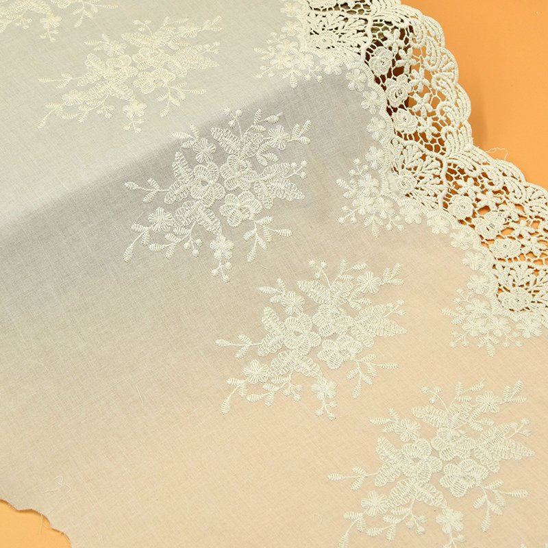 Trimming Crochet Polyester Cotton Lace Trim for Garments Color Custom Knitted White Black Mesh Technics Fabric Feature Eco Water