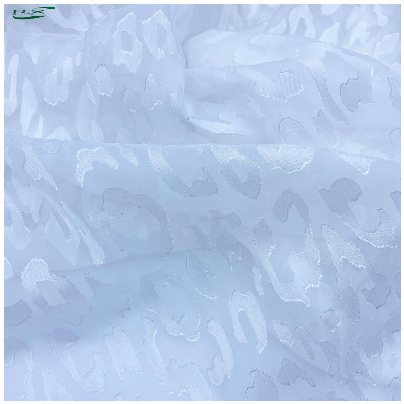 Custom wholesale high quality white 3d embroidery polyester voile fabric for clothes