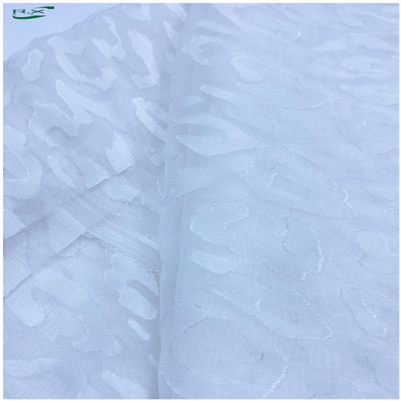 Custom wholesale high quality white 3d embroidery polyester voile fabric for clothes