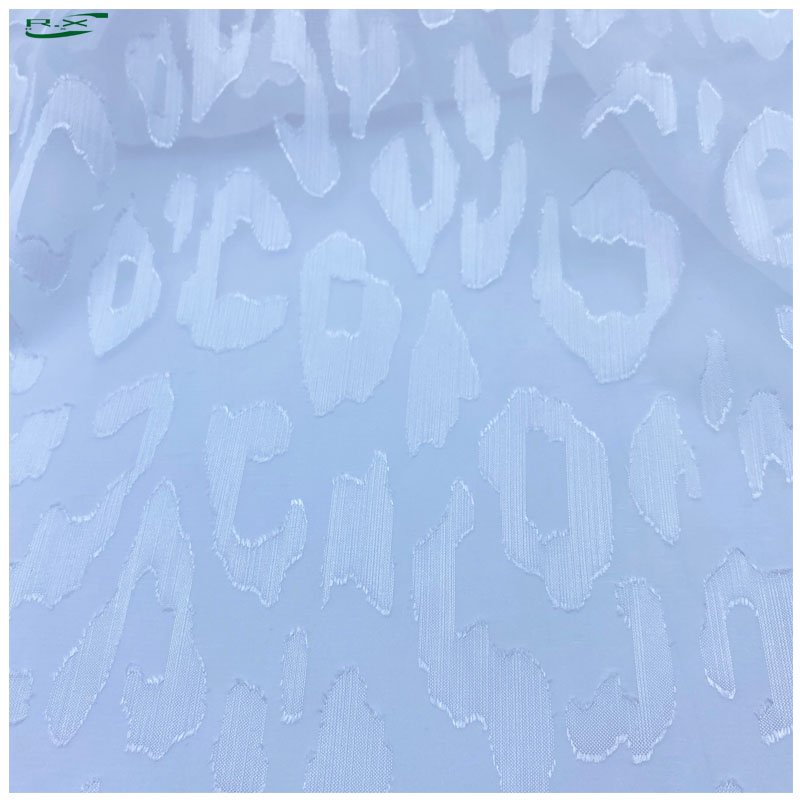 Custom wholesale high quality white 3d embroidery polyester voile fabric for clothes