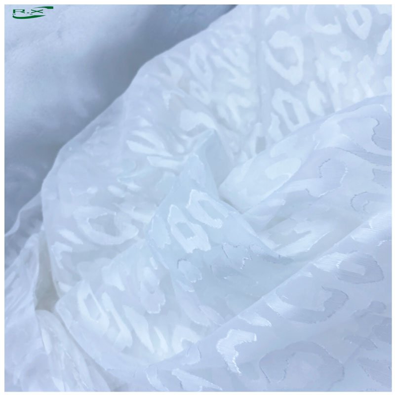 Custom wholesale high quality white 3d embroidery polyester voile fabric for clothes