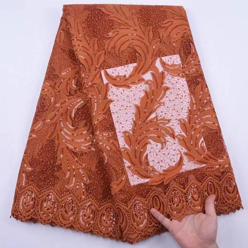 Zeal Beautiful French Tulle Lace Trim 3D Embroidery Cord Sequin Fabric Custom Width for Wedding Dresses and Parties