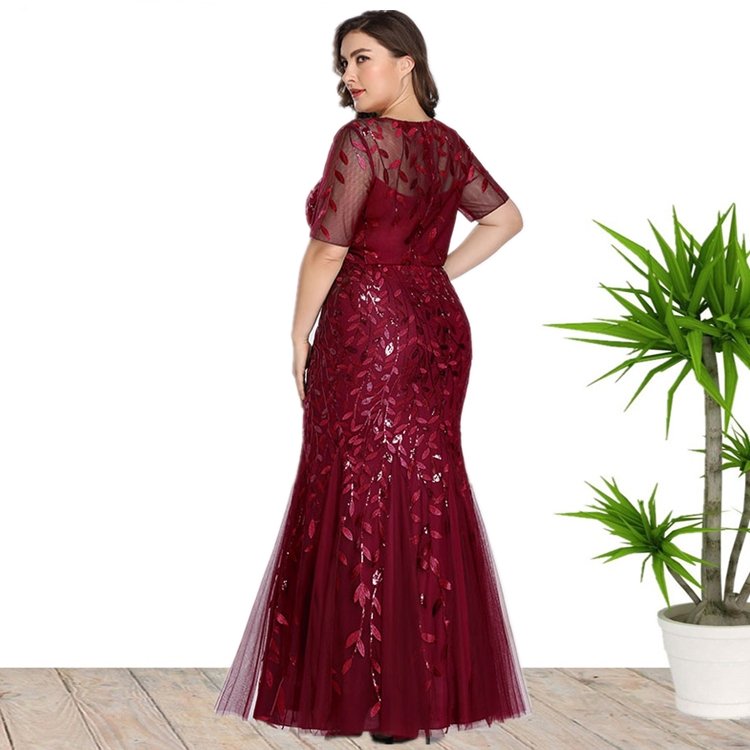 high quality mesh sexy fishtail dresses Summer 2022 new Wholesale high quality Sequin Plus Size lace prom DRESS SUMMER