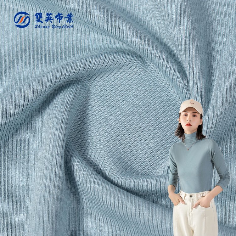 260g elastic knitted ribbed fabric Rayon 96% spandex 4% Spring/Summer T-shirt and dress fabric