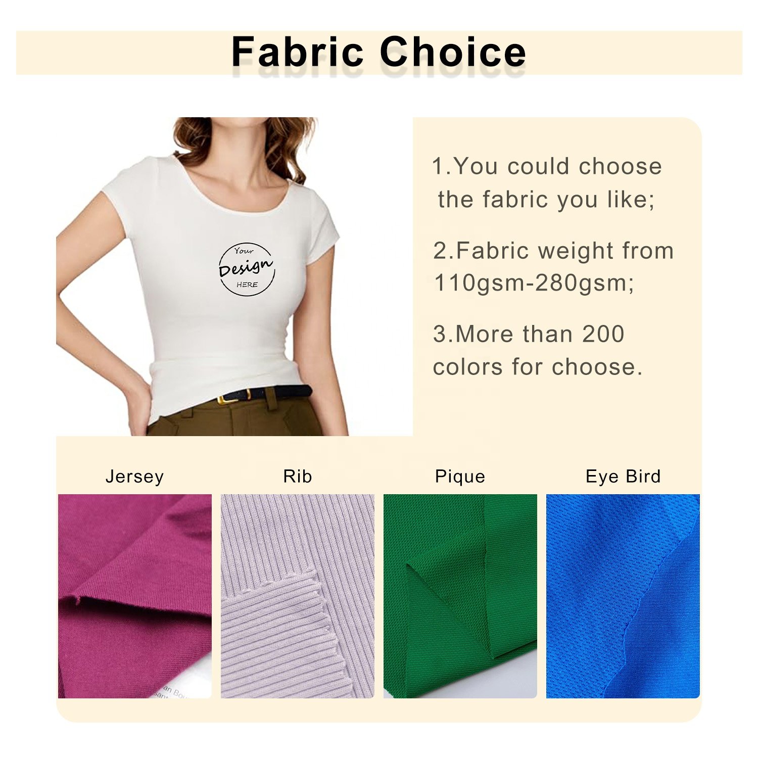 Bulk Wholesale Luxury T-shirts Solid Color Embroidery Comfortable 100 Pure Cotton Ribbed Slim Fit Women T-shirts