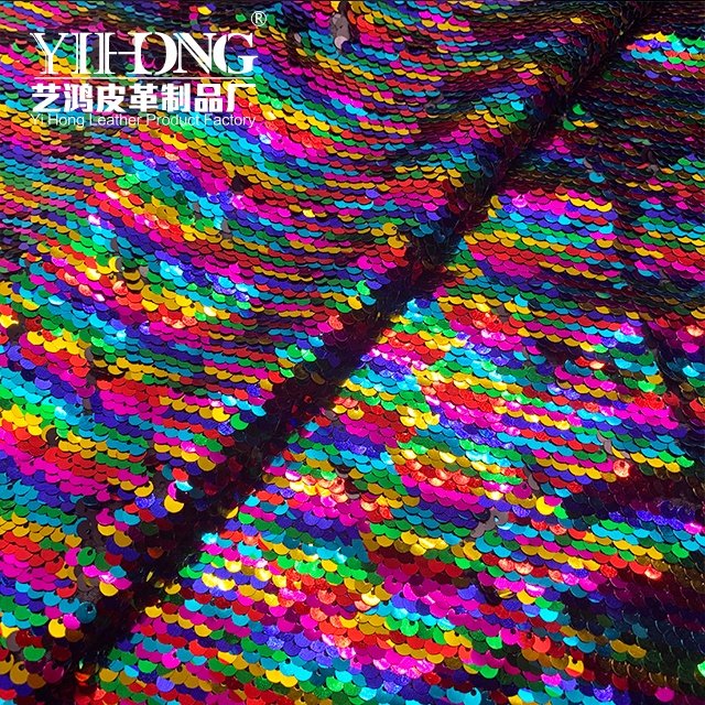 FA-ZPFX1 5 MM knitted base colorful special pattern industry competitive price red sequins lace fabric for toys costume bags