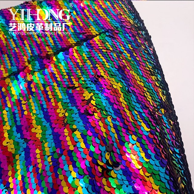 FA-ZPFX1 5 MM knitted base colorful special pattern industry competitive price red sequins lace fabric for toys costume bags