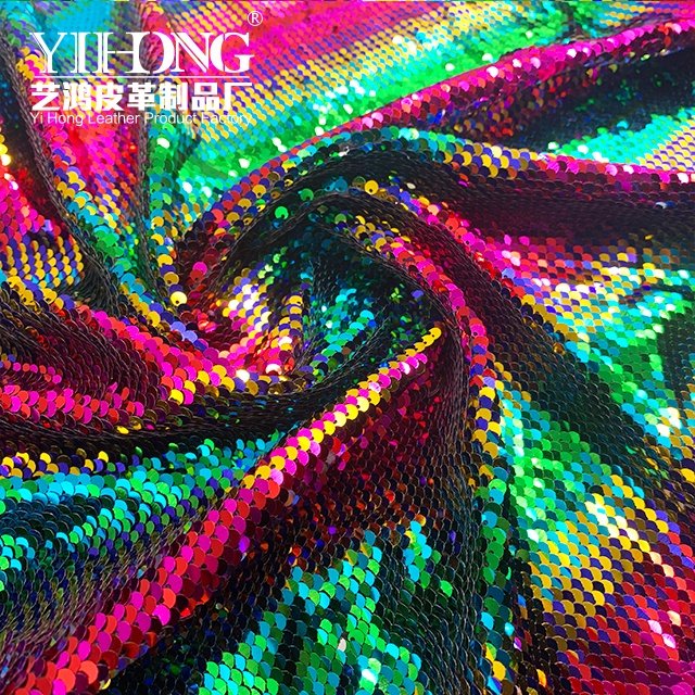 FA-ZPFX1 5 MM knitted base colorful special pattern industry competitive price red sequins lace fabric for toys costume bags