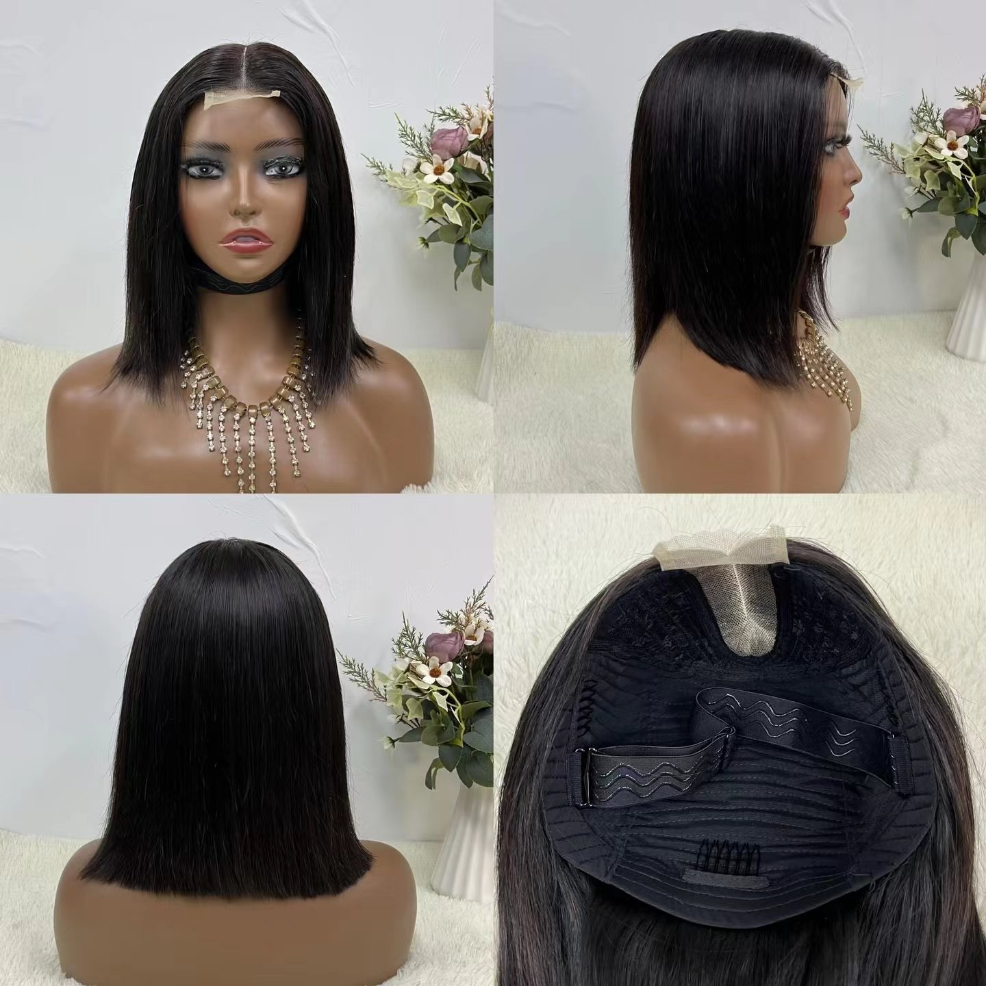 Wholesale 100% Vietnamese Human Hair SDD Short Bob Raw Virgin Human Hair Vendors Kim Bob Closure 2*6 Lace Wigs For Black Women