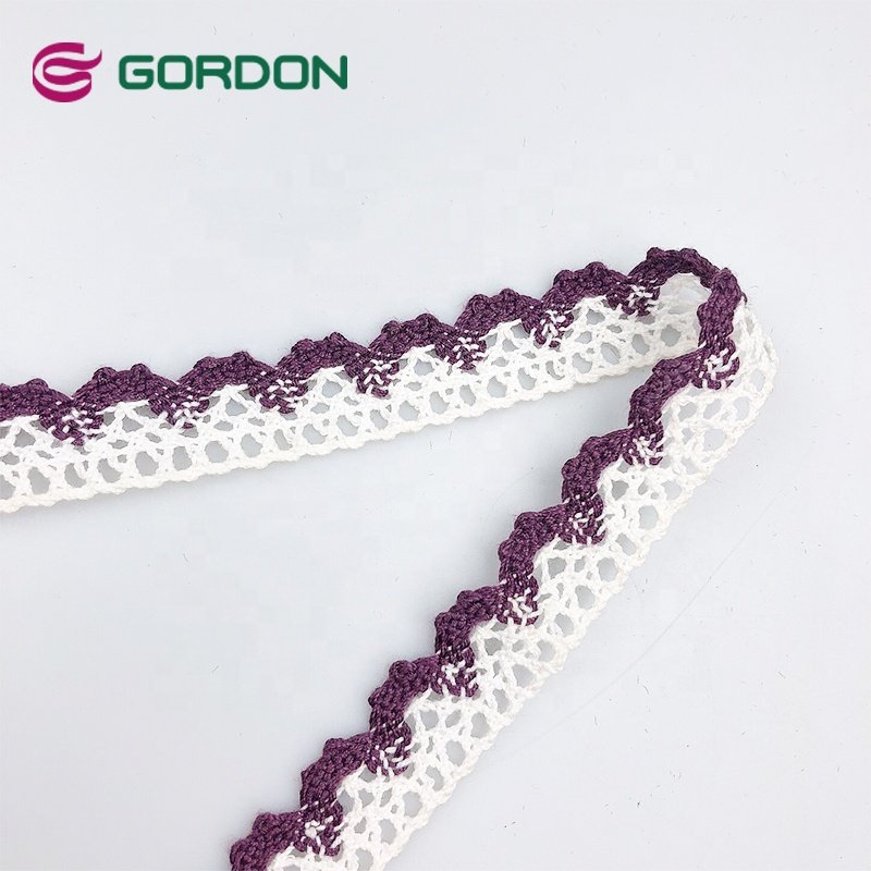 Gordon Ribbons Wholesale Embroidery Lace Fabric For Wedding Dress Making Wave Edge Cotton Lace Designs for Garments Trimming Lac