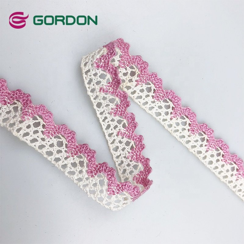 Gordon Ribbons Wholesale Embroidery Lace Fabric For Wedding Dress Making Wave Edge Cotton Lace Designs for Garments Trimming Lac