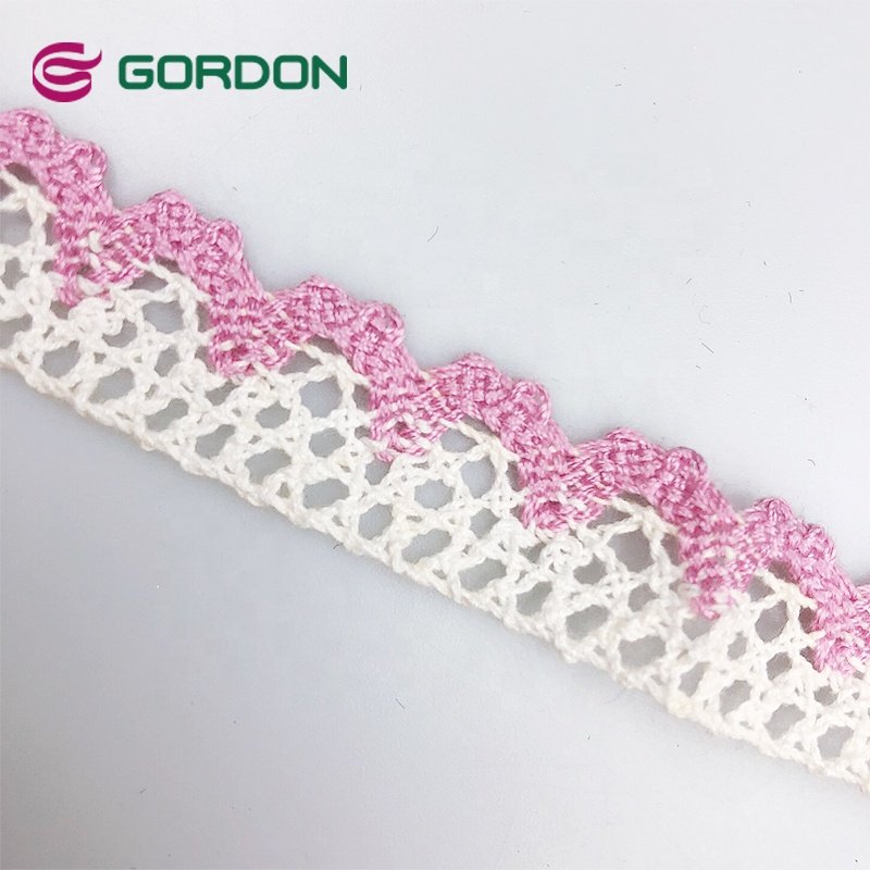 Gordon Ribbons Wholesale Embroidery Lace Fabric For Wedding Dress Making Wave Edge Cotton Lace Designs for Garments Trimming Lac