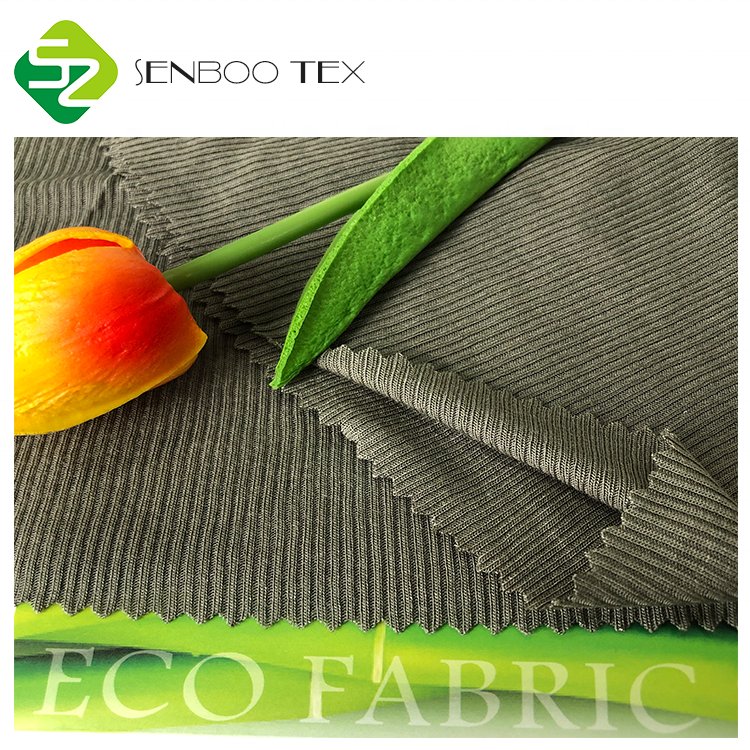 OEKO-TEX 100 Certified Lightweight Ribbed 100% Organic Bamboo 2*2 Knit Fabric Stretch Jersey for Girls' Underwear and Scarfs