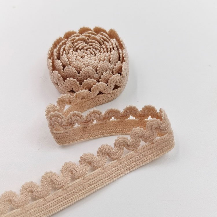 Sew accessories underwear picot bud edge elastic webbing band nylon picot lace webbing belt for bra garment