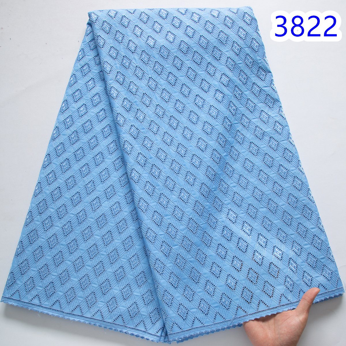 white Dubai Cotton Lace Nigerian Fabric Embroidery 5 Yards African Lace Fabric 2024 High Quality Swiss Dress for Men3822