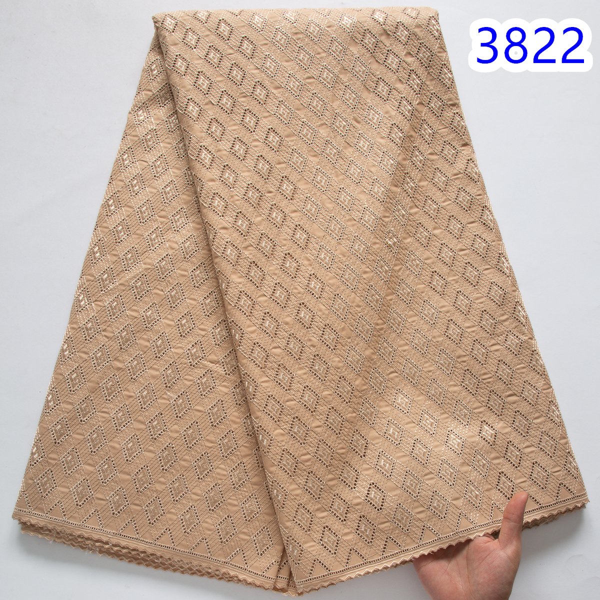 white Dubai Cotton Lace Nigerian Fabric Embroidery 5 Yards African Lace Fabric 2024 High Quality Swiss Dress for Men3822