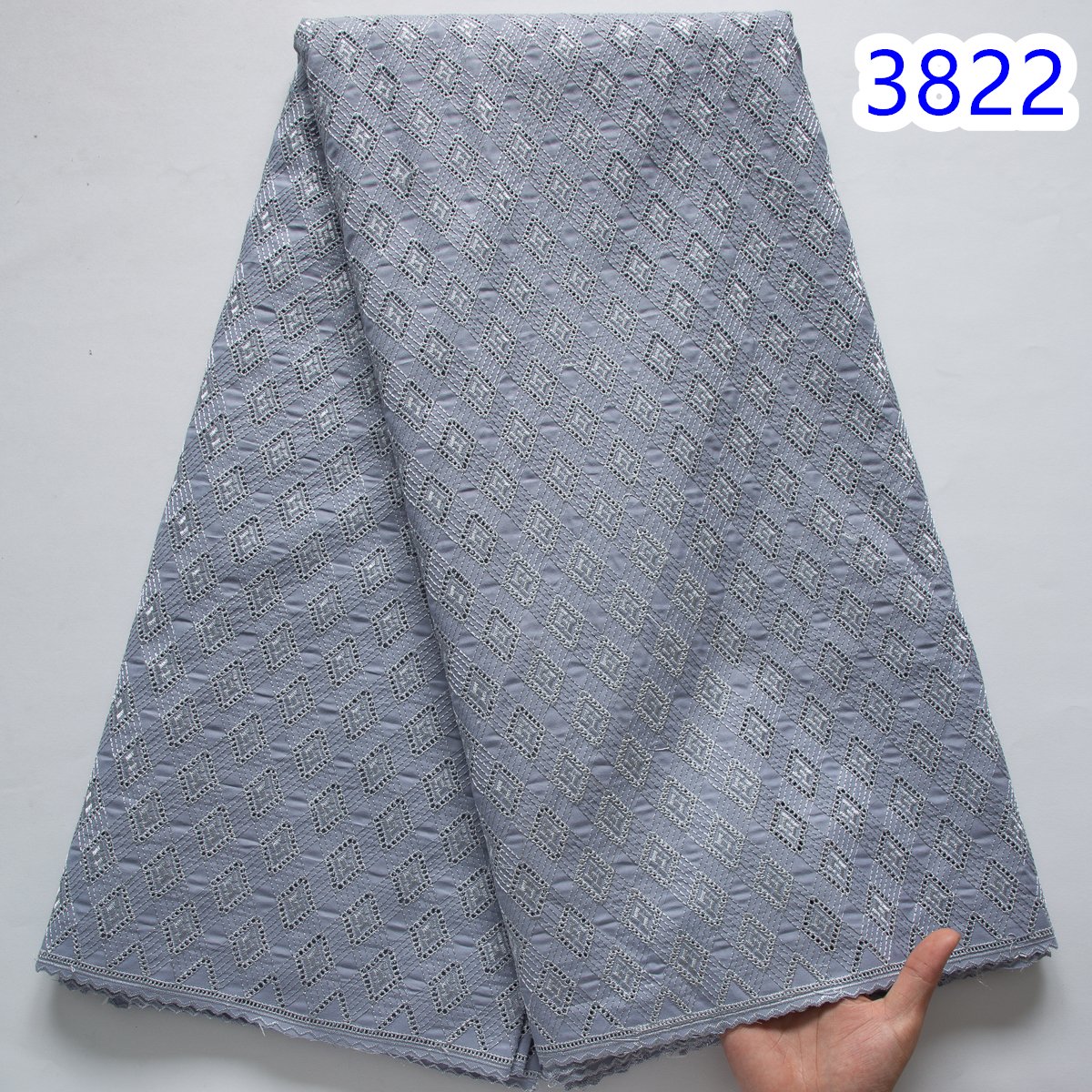 white Dubai Cotton Lace Nigerian Fabric Embroidery 5 Yards African Lace Fabric 2024 High Quality Swiss Dress for Men3822