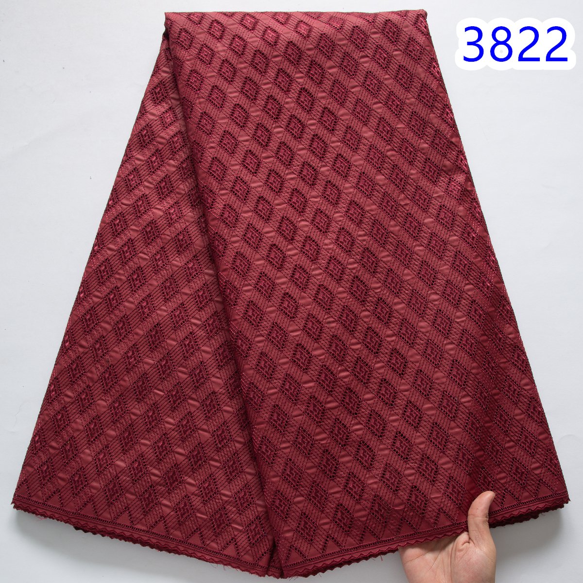 white Dubai Cotton Lace Nigerian Fabric Embroidery 5 Yards African Lace Fabric 2024 High Quality Swiss Dress for Men3822