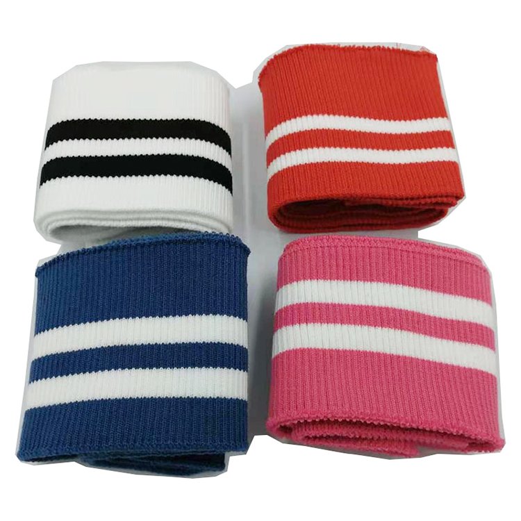 Autumn and winter thickened single layer striped flat knitting machine rib 2*1 cuff hem clothing accessories coarse rib